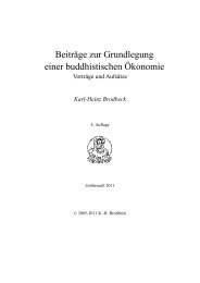 H. BeitrÃ¤ge zur Grundlegung einer buddhistischen Ãkonomie