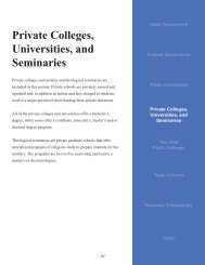 Private Colleges, Universities, and Seminaries - KHEAA