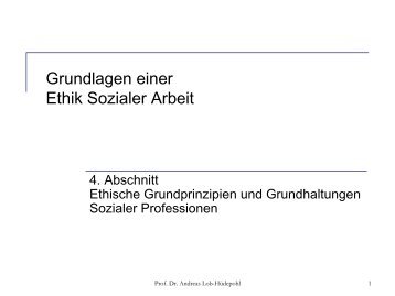 4. Abschnitt: Ethische Grundprinzipien und Grundhaltungen - KHSB