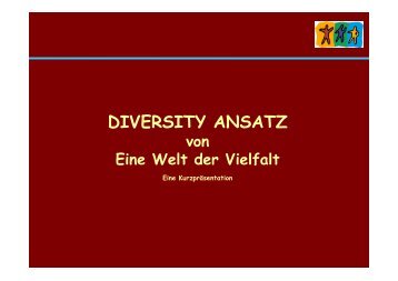 Diversity Ansatz von "Eine Welt der Vielfalt" - KIBB