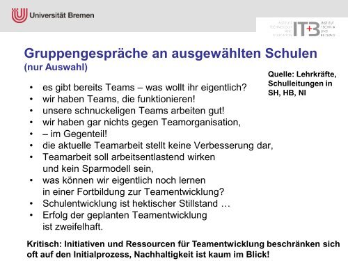 Kollegiale Teamorganisation in berufsbildenden Schulen mit ... - KIBB