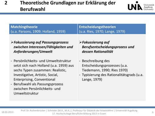 Berufliche Orientierung im Konzept der Lebensspanne - KIBB