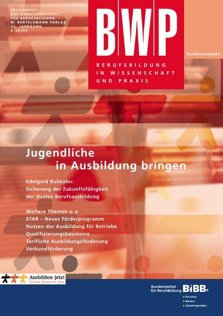 BWP-Sonderausgabe: Jugendliche in Ausbildung bringen - BiBB