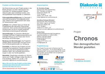 Flyer Projekt Chronos - Diakonie WÃ¼rttemberg