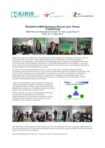 Rückblick (Pdf) - KiBiS Work-Life Management GmbH