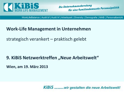 Familienbewusste Personalpolitik - KiBiS Work-Life Management ...