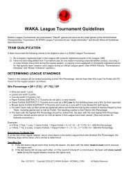 WAKAÂ® League Tournament Guidelines