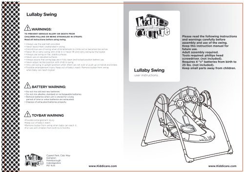 Lullaby Swing Lullaby Swing Kiddicare