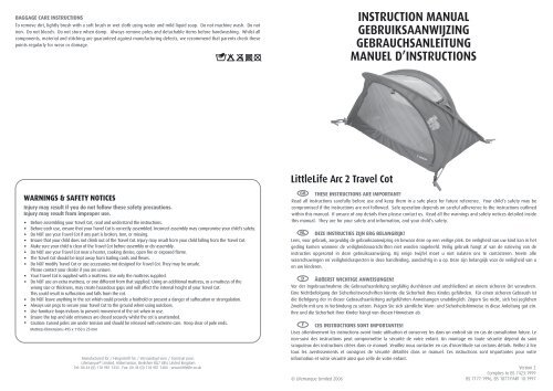 Little arc clearance 2 travel cot