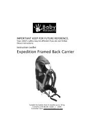 Babyweavers Expedition Framed Back Carrier Instructions - Kiddicare
