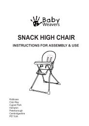 snack high chair instructions for assembly & use - Kiddicare