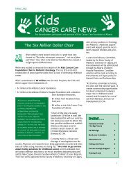 Spring 2002 - Kids Cancer Care