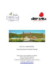KCCFA CAMP KINDLE Camp Information ... - Kids Cancer Care