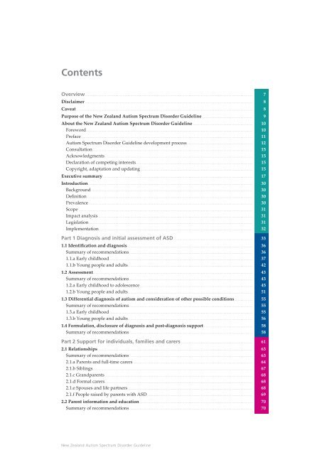 New Zealand Autism Spectrum Disorder Guideline - Ministry of Health