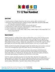 11-12 Year Handout - Kids Plus Pediatrics
