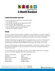 6-Month Handout - Kids Plus Pediatrics