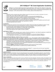 provincial application form - KidSportâ¢ Canada