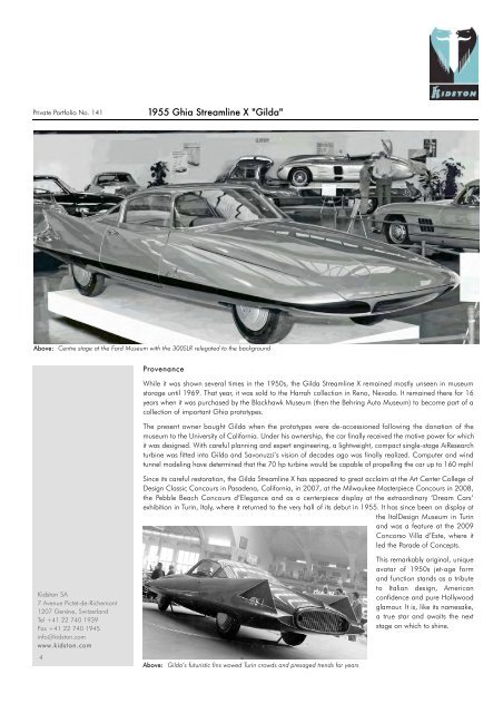 1955 Ghia Streamline X "Gilda" - Kidston