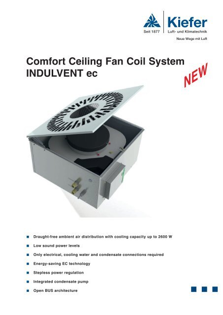 Comfort Ceiling Fan Coil System Indulvent Ec Kiefer Luft Und