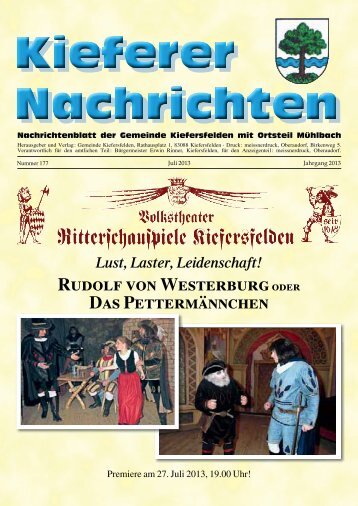 Rudolf von Westerburgoder Das PettermÃ¤nnchen - Kiefersfelden