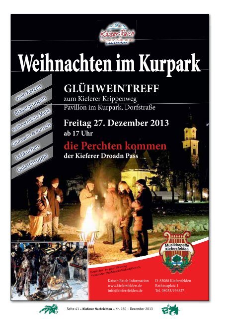 Krippendorf Kiefersfelden – Advent ohne Hektik 4. Kieferer ...