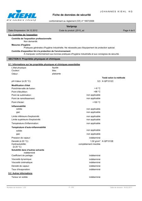 Fiche de données de sécurité - Kiehl-group.com