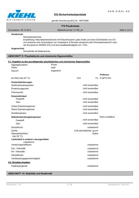 EG-Sicherheitsdatenblatt - Kiehl-group.com