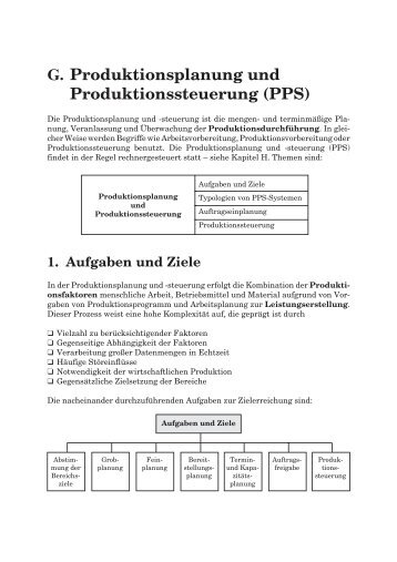 G. Produktionsplanung und Produktionssteuerung (PPS) - Kiehl