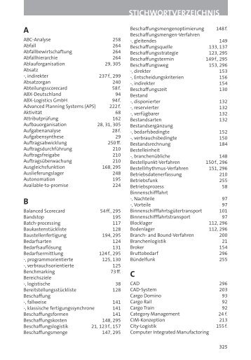 STICHWORTVERZEICHNIS Stichwortverzeichnis A B C - Kiehl