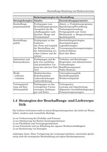 1.4 Strategien der Beschaffungs- und Liefererpo- litik - Kiehl