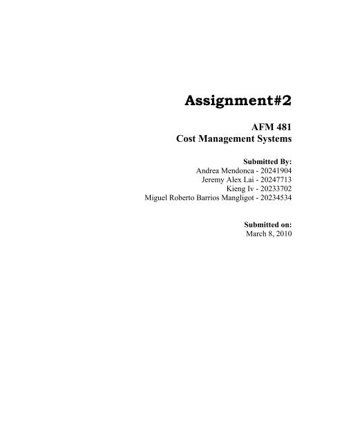 Assignment 2 final version