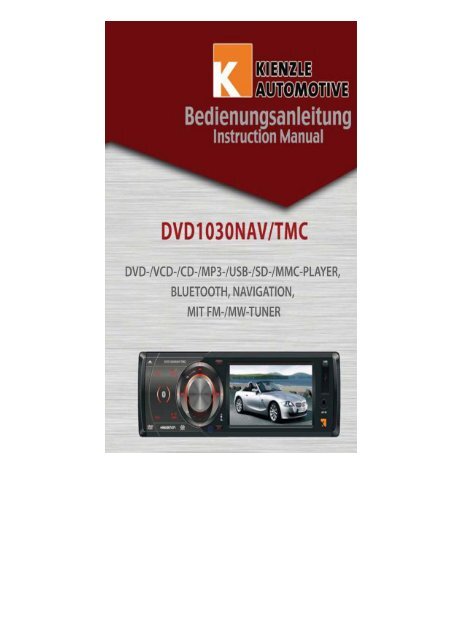 Bedienungsanleitung DVD 1030 NAV/TMC (700 KB)