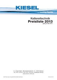 Preisliste Kellereitechnik Armaturen - GA Kiesel GmbH