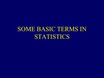 SOME BASIC TERMS IN STATISTICS