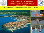 UNIVERSITY OF ZAGREB FACULTY OF KINESIOLOGY