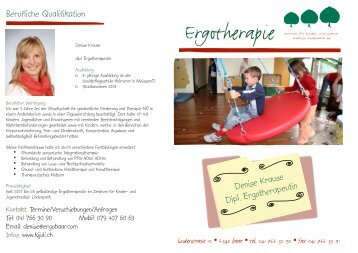 Flyer Ergotherapie - Kinderzentrum Lindenpark AG