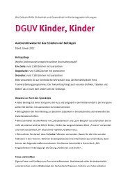 Autorenhinweise - DGUV Kinder, Kinder