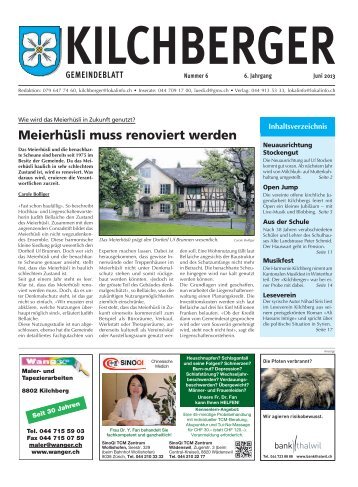 Kilchberger Gemeindeblatt Juni 2013 - Gemeinde Kilchberg
