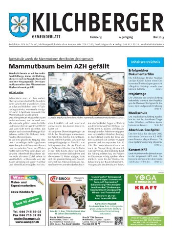 Kilchberger Gemeindeblatt Mai 2013 - Gemeinde Kilchberg