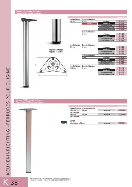 Keukeninrichting - Ferrures pour cuisine - Kima