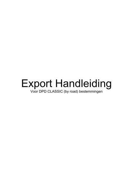 Export Handleiding - DPD