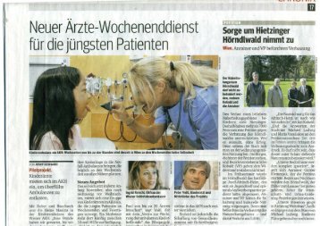 Neuer Ärzte-Wochenenddienst für die jüngsten ... - Dr. Peter Voitl