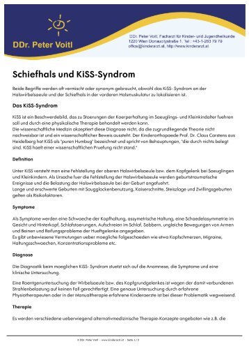 Schiefhals und KiSS-Syndrom - Dr. Peter Voitl