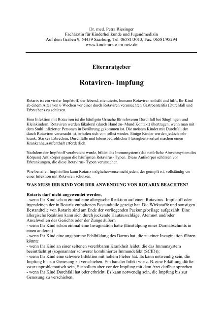 Rotaviren- Impfung - Kinder- & Jugendärzte im Netz