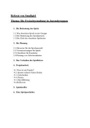 Die Freizeitgestaltung in Jugendgruppen - Kindergarten-Homepage