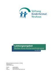 Kurzbeschreibung der Einrichtung - Stiftung Kinderheimat Neuhaus
