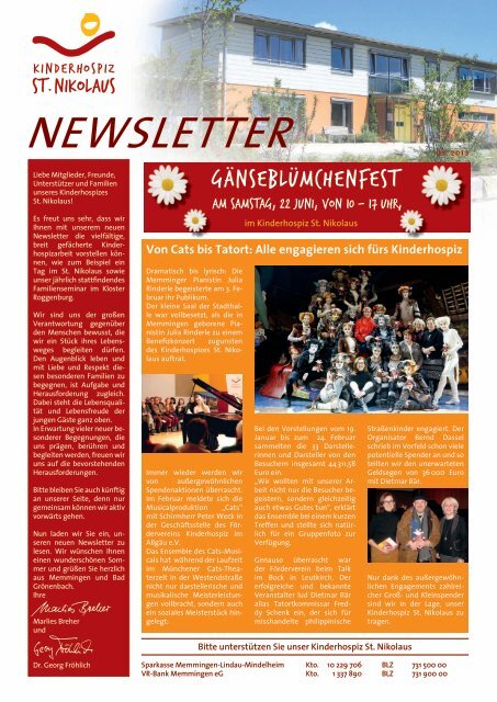 Newsletter 05/2013 - Kinderhospiz St. Nikolaus