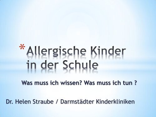 Anaphylaxie in der Schule