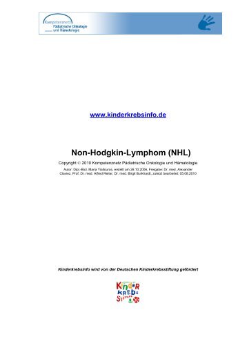 Non-Hodgkin-Lymphom (NHL) - Kinderkrebsstiftung