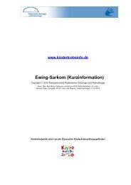 Ewing-Sarkom (Kurzinformation) - kinderkrebsinfo.de